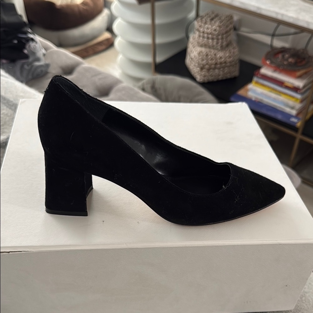 Marc Fisher Black Heels with Chunky Block Design
